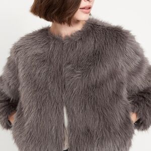 QIYE Chic Women's Teddy Jacket - Charcoal Sz. M